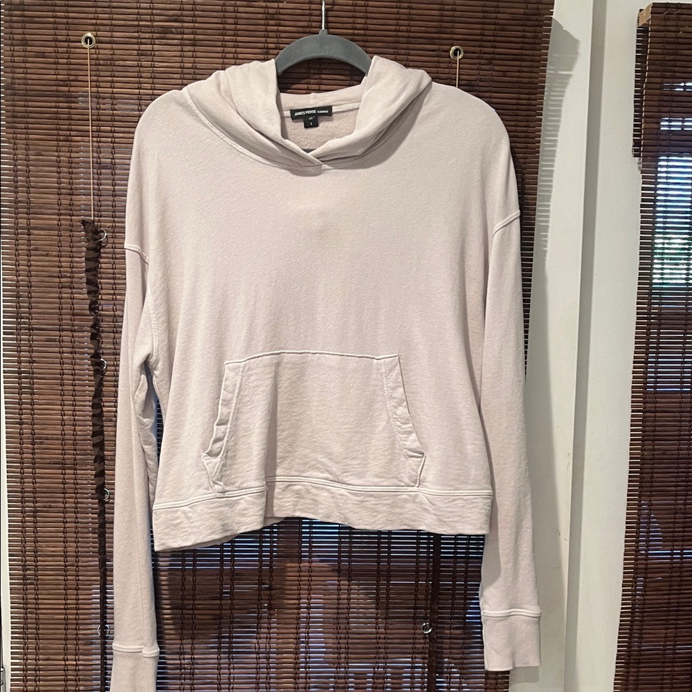 James Perse Light Blush Cropped Hoodie